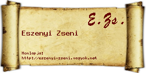 Eszenyi Zseni névjegykártya